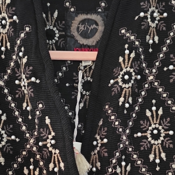 Johnny Was Black Jacket with Cream Embroidery - Picture 3 of 3